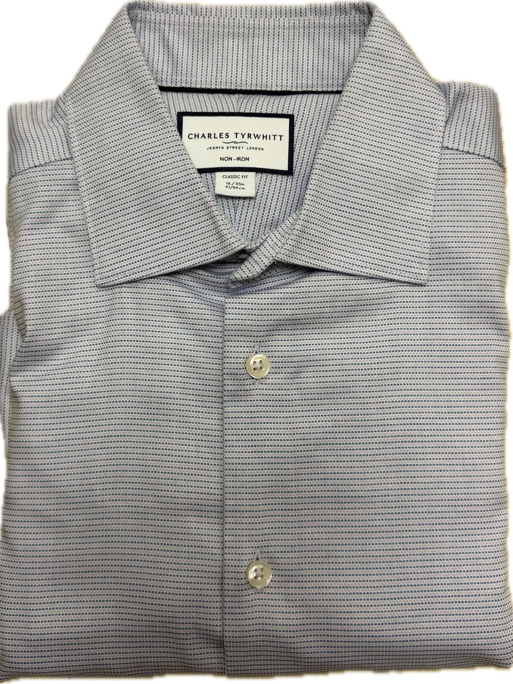 Charles Tyrwhitt Light Gray Micro-Pattern Dress Shirt